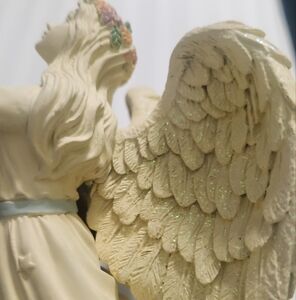 Angels Cream and Green Wing Sculpture Art